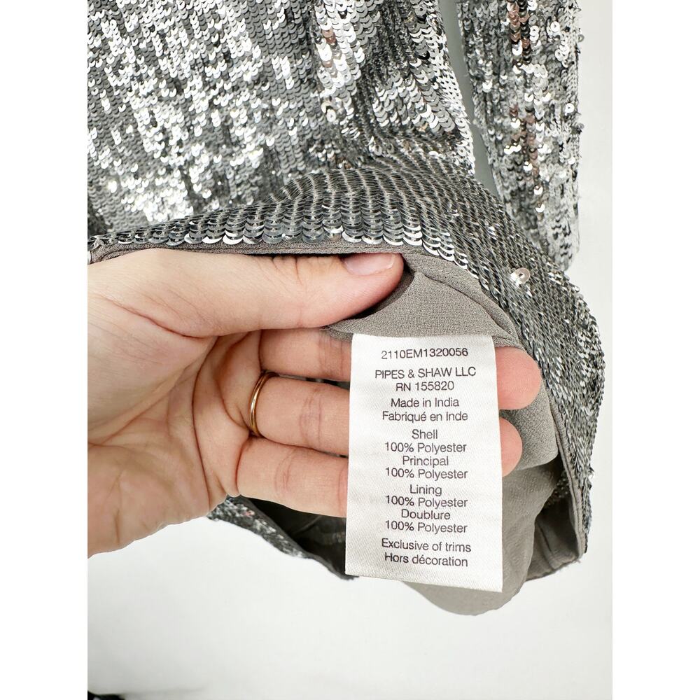Veronica Beard Shar Sequin Floral Mini Cocktail Party Dress Silver Size 0 NWT - Picture 5 of 8